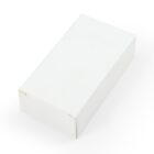 A plain, white rectangular cardboard box with a closed lid, displayed at an angle against a white background.