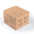 A beige cardboard box labeled Bluetooth Speaker features printed text on its sides, including descriptions and specifications. Small colorful icons represent different features. The text Made in China is visible at the bottom right corner.