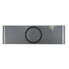 Rectangular speaker with a textured, gray grid pattern on the surface and a circular speaker area in the center. The design is sleek and modern.