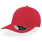 A plain red baseball cap with a curved visor. A sticker on the visor reads Mid Visor and includes sizing information. The cap is displayed against a white background.