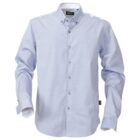 Light blue, long-sleeve button-up shirt with a collar, displayed on a white background.