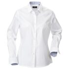 White long-sleeve button-up dress shirt with a classic collar on a plain background.