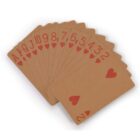 A fanned set of playing cards with red hearts, Ace to 2.