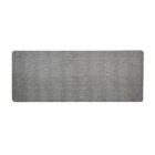 Gray rectangular textured mat on a white background.