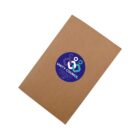 Brown notebook with Unity Council logo sticker on the cover.