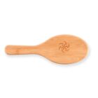 Wooden hairbrush with etched floral logo and AMBROSIA COSMETICS text on the back.