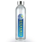 Transparent bottle labeled OCEANIS Water Purifiers with a blue and yellow logo.