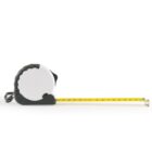 A tape measure with a yellow tape extended, isolated on a white background.