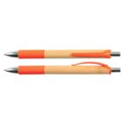 Two bamboo pens with orange grips and clips, shown side by side.