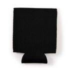 Black can holder with a rectangular shape and bottom support tab, on a white background.