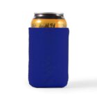 A can partially covered by a blue neoprene sleeve.