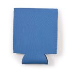 Blue fabric drink koozie with a plain design on a white background.