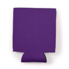 Purple fabric drink koozie against a white background.