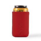 A can in a red koozie, with a white background.