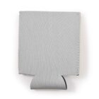 Gray can koozie with a folded bottom flap, on a white background.