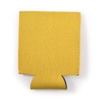 Yellow drink koozie with a flat bottom and open side seam.