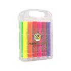 A set of six colorful highlighters in a clear case with the Fresh Fusion Eatery logo on the front.