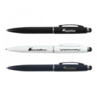 Three pens, two black and one white, with a logo and text reading Smith & Jude Partners Bringing Peace to Families.