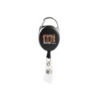 Black retractable badge holder with EduConnect: Improving Futures logo and metal clip.