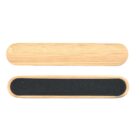 Two rectangular wooden emery boards, one with a black abrasive surface, shown side by side.