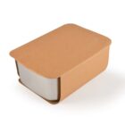 Rectangular cardboard food container with a flat, tightly fitting lid, displayed on a white background. The container appears eco-friendly and biodegradable, suitable for carrying or storing food.