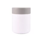 A white cylindrical container with a smooth, light gray lid. The container is plain, with no visible branding or labels, and is centered against a plain white background.