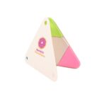 A triangular toy with three colorful, hinged segments in pink, green, and beige. The exterior features a logo with a pink donut above the text Sprinkle Sensations on a white background.