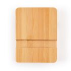Wooden rectangular object with a groove through the middle, resembling a phone or tablet stand. The light wood grain is visible, and the edges are rounded, giving it a smooth appearance.