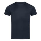 Plain black short-sleeve T-shirt displayed on a white background.