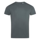 Dark gray plain T-shirt on a white background.