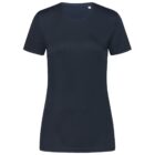 Black plain T-shirt with short sleeves, displayed on a white background.