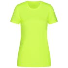 Bright neon yellow T-shirt with short sleeves and a round neck.