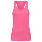 Pink sleeveless tank top isolated on a white background.