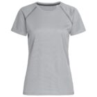 Gray short-sleeve athletic shirt with raglan sleeves on a white background.
