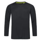 Black long-sleeve shirt with neon yellow neckline accent.