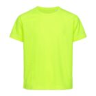 Bright neon yellow t-shirt with short sleeves and no visible logos or patterns.