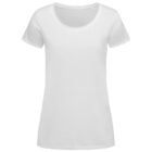 Plain white short-sleeve T-shirt on a white background.