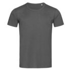 Plain dark gray t-shirt on a white background.