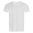 Plain white t-shirt on a plain white background.