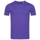 Purple short-sleeve t-shirt on a white background.