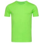 Bright green T-shirt with short sleeves, displayed on a white background.