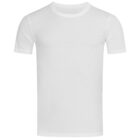 Plain white t-shirt on a blank background.