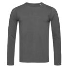 Gray long-sleeve T-shirt on a white background.
