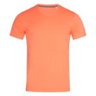 Orange short-sleeved T-shirt on a white background.
