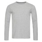 Gray long-sleeve T-shirt on a white background.