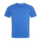 Plain blue T-shirt against a white background.
