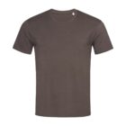 Plain olive green T-shirt on a white background.