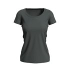 Dark green womens T-shirt on a white background.