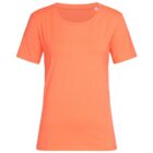 Orange short-sleeve T-shirt displayed on a white background.