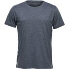 Gray short-sleeve crew neck t-shirt on a white background.